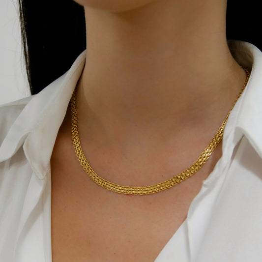 10177GM - Gargantilla malla bismark oro 18kt - 43,50cm