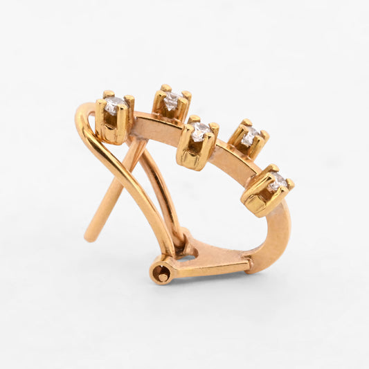 Comprar pendientes de oro amarillo de 18k con diamantes. Joyería Barcelona, segunda mano, restauración y creación de joyas, compro oro Barcelona.