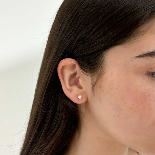 10629GM - Pendientes dormilonas oro amarillo 18kt y brillantes