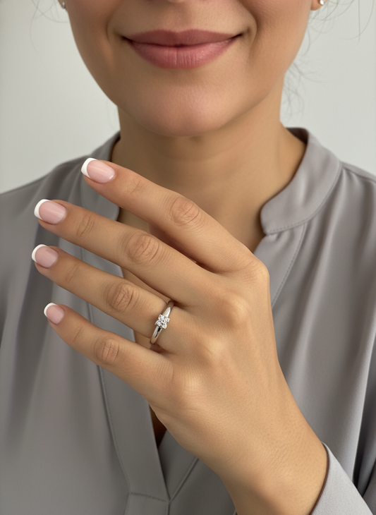 11655GM - Anillo de Oro blanco 18kt y 4 diamantes