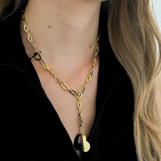 Comprar collar original de la firma Roberto Coin en oro amarillo de 18kt con cadena y colgante liso en forma de corazón. Envío GRATIS. Joyería Ian'Or.