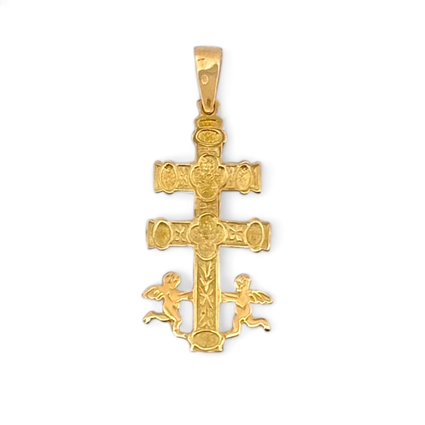 13253GM - Colgante cruz de caravaca oro amarillo 18kt - 40mm x 15mm