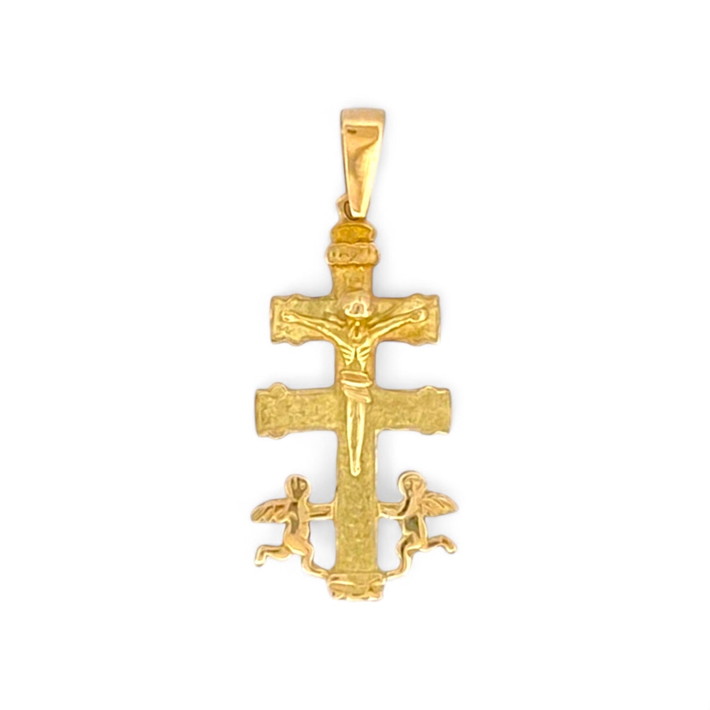 13253GM - Colgante cruz de caravaca oro amarillo 18kt - 40mm x 15mm