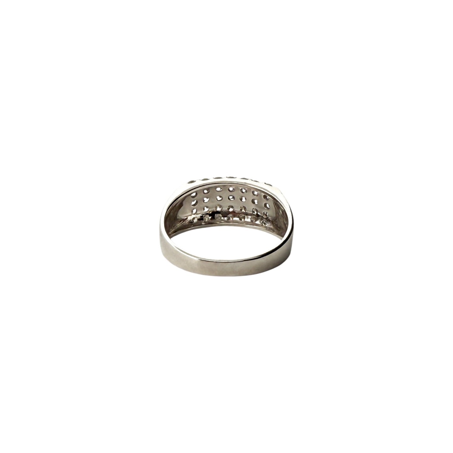13742GM - Sortija oro blanco 18kt y carriles con 35 diamantes