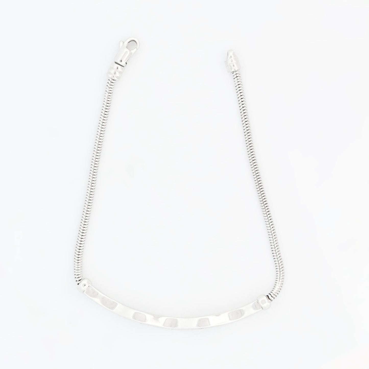 Pulsera semirrígida oro blanco y diamantes cadena serpiente - 13815GM