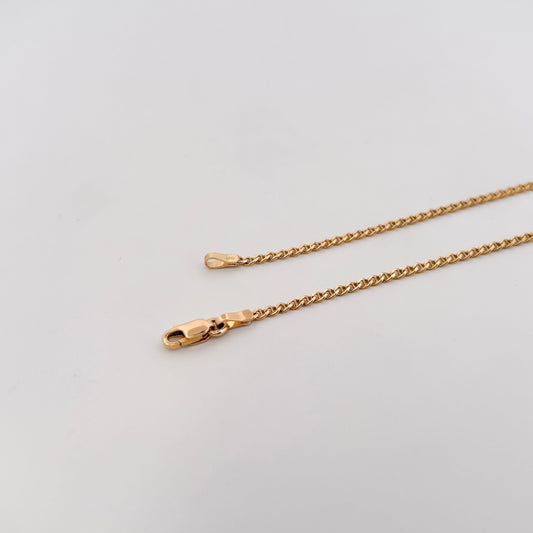 13837GM - Cadena eslabones banana barra oro amarillo 18kt - 49cm