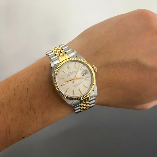 Reloj Rolex Oyster Perpetual Datejust con esfera de 36mm. Realizado en acero y oro con correa Jubilée. Ref. 16013
Relojes Rolex de segunda mano baratos en Barcelona. relojes de alta gama al mejor precio.
