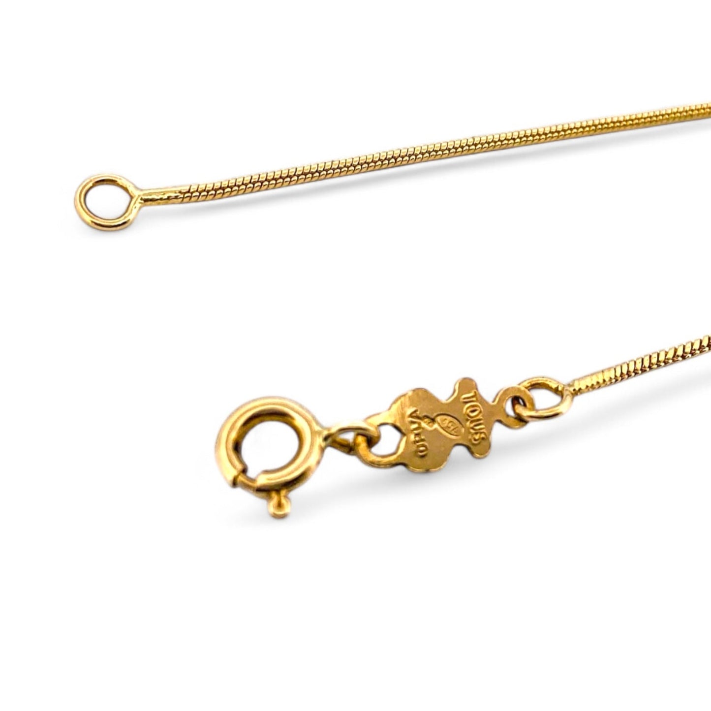 Collar original de la firma Tous de oro amarillo de 18kt y colgante en forma de tulipán. Joyas segunda mano Tous. Joyas Tous baratas. Envío gratis. Joyas Tous.