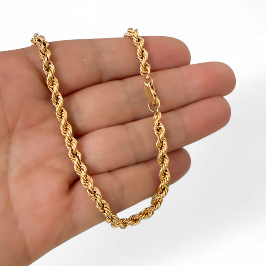 14292GM - Collar cadena cordón salomónico oro 18kt - 50cm