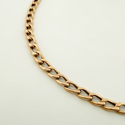 Comprar collar de oro de amarillo de 18kt con cadena barbada con eslabón alargado. La cadena mide 57cm de largo y 3mm de grosor. Envío gratis. Joyería Ian'Or.