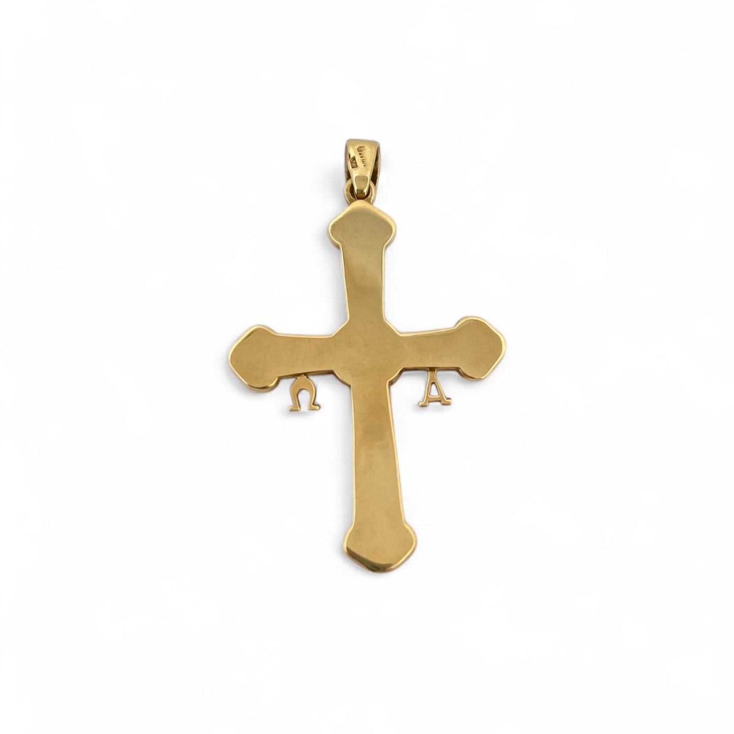 Comprar colgante cruz de la Victoria Asturiana en oro amarillo de 18kt con 28 piedras de colores. Joyería Ian'Or. Joyas acondicionadas para una nueva vida. Envío gratis.