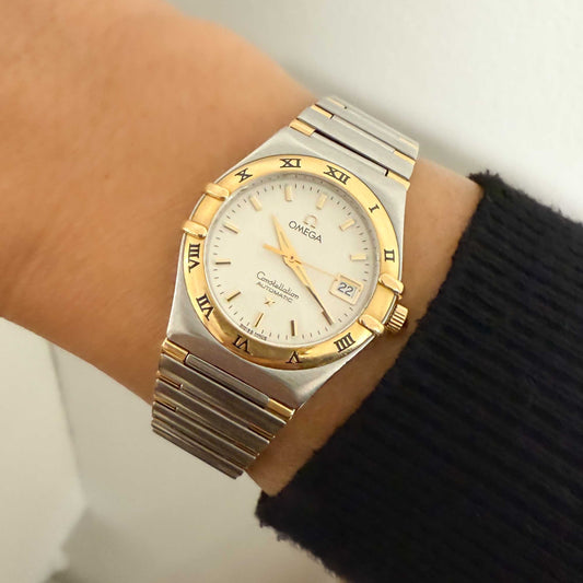 Clásico reloj vintage Omega Constellation automático de Mujer con esfera de 25mm. Realizado en acero y oro amarillo de 18kt.
Relojes Omega de segunda mano baratos en Barcelona. relojes de alta gama al mejor precio.