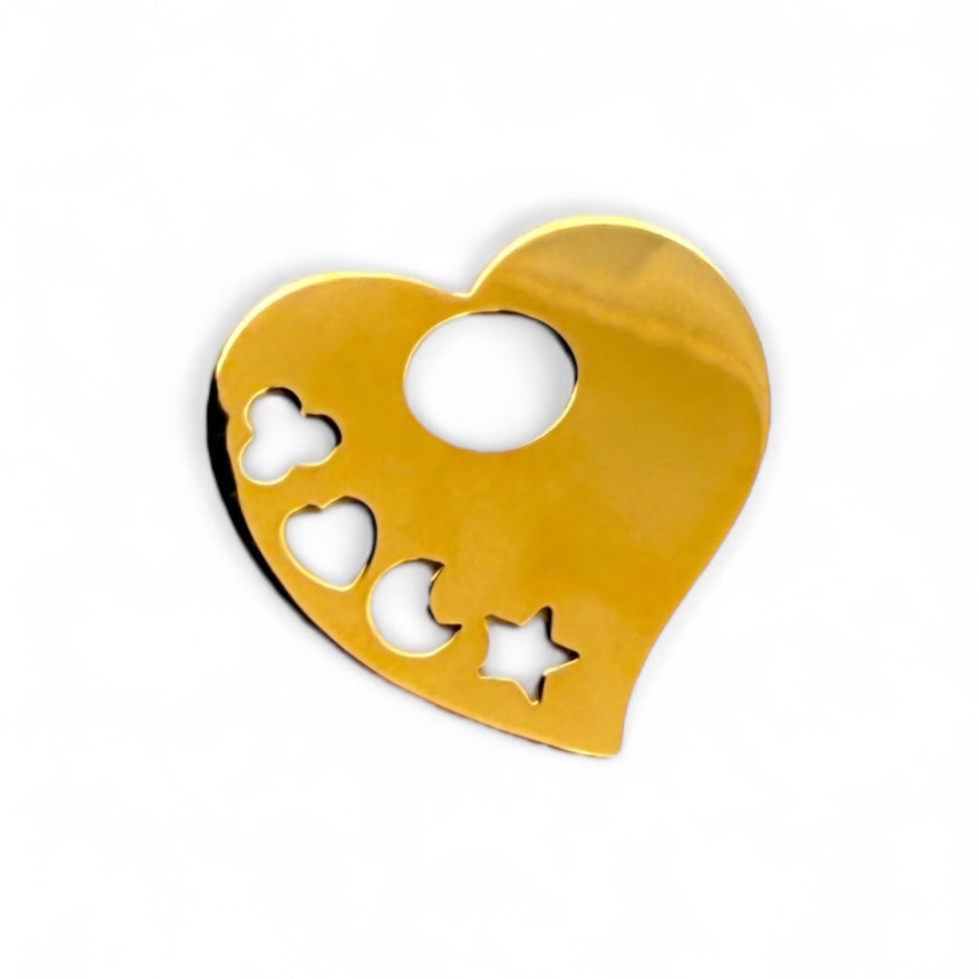 Comprar colgante en forma de corazón liso realizado en oro amarillo de 18kt. Con forma de estrella, luna, corazón y flor. Envío gratis. Joyería Ian'Or.