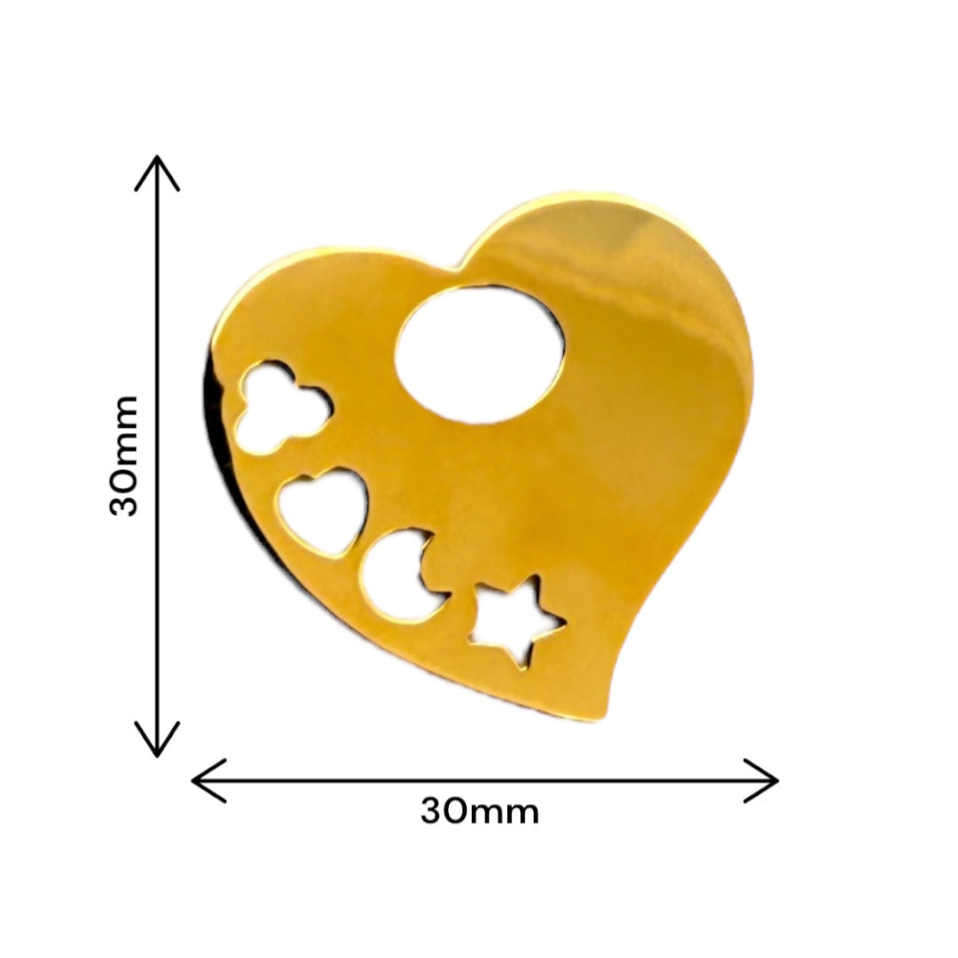 Comprar colgante en forma de corazón liso realizado en oro amarillo de 18kt. Con forma de estrella, luna, corazón y flor. Envío gratis. Joyería Ian'Or.