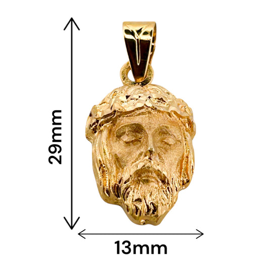 Comprar colgante realizado en oro amarillo de 18kt con la cara de Cristo. Joyería Ian'Or. Joyas restauradas. Joyas de segunda mano. Joyas motivos religiosos.