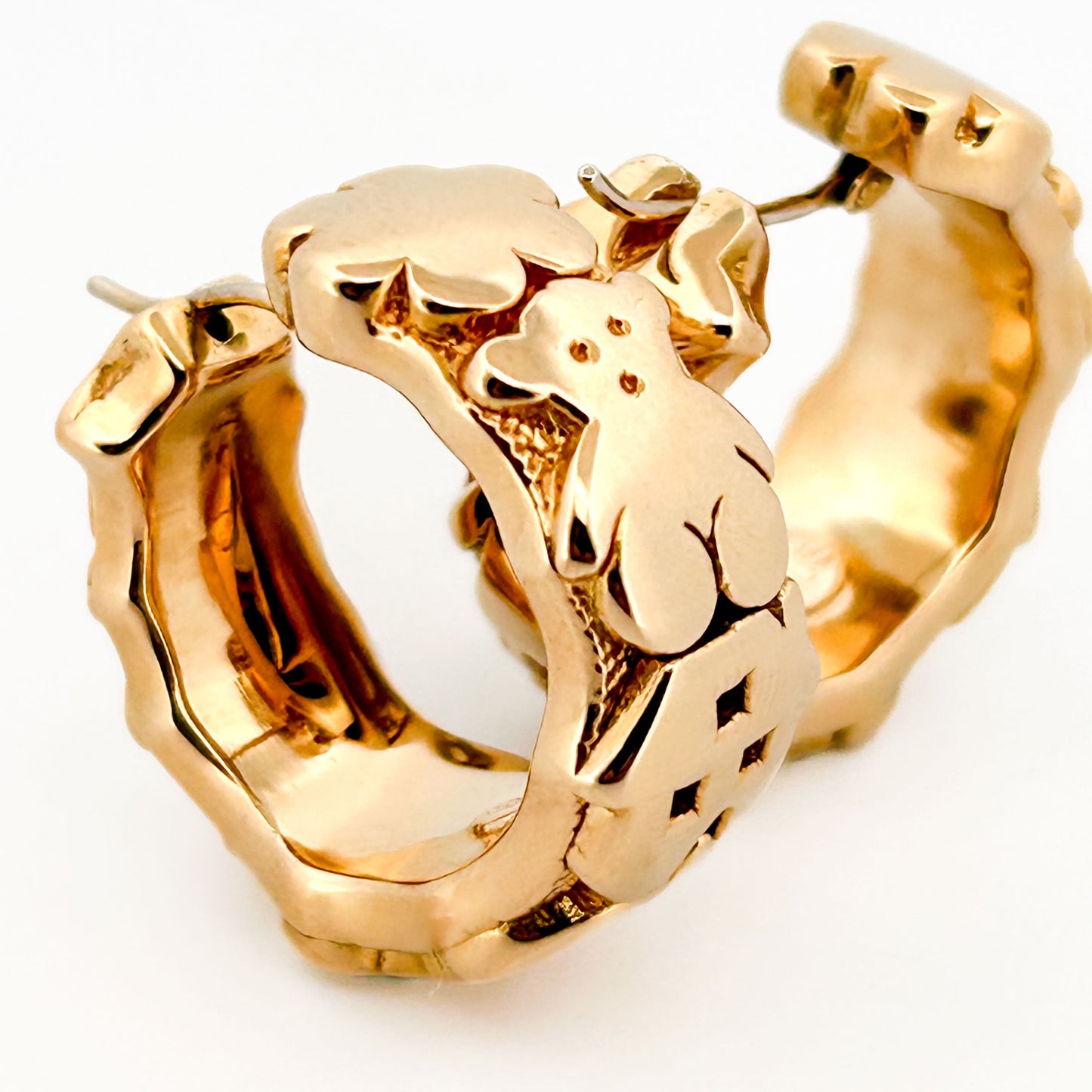 14627GM - Pendientes aro oro 18kt TOUS motivos icónicos