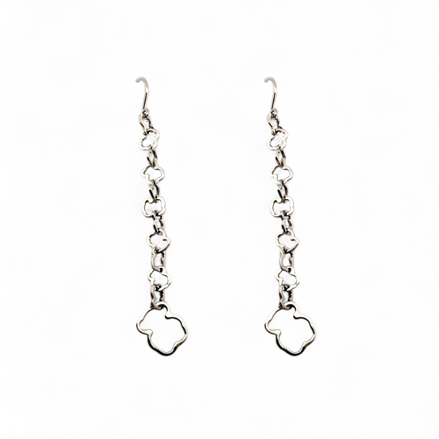 Comprar pendientes r oro blanco de 18kt TOUS originales de la colección Carrusel con los icónicos ositos eslabonados. Joyas Tous de segunda mano baratas