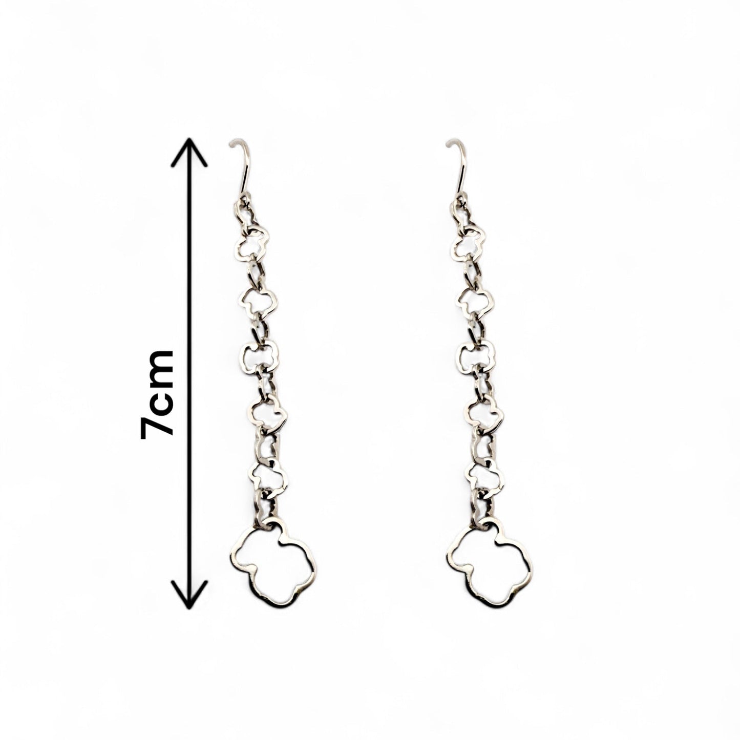 Comprar pendientes r oro blanco de 18kt TOUS originales de la colección Carrusel con los icónicos ositos eslabonados. Joyas Tous de segunda mano baratas