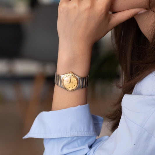 Comprar clásico reloj vintage Omega Constellation autómatico de Mujer con esfera de 27mm. Relojes Omega de segunda mano baratos en Bcn. Joyería Ian'Or.