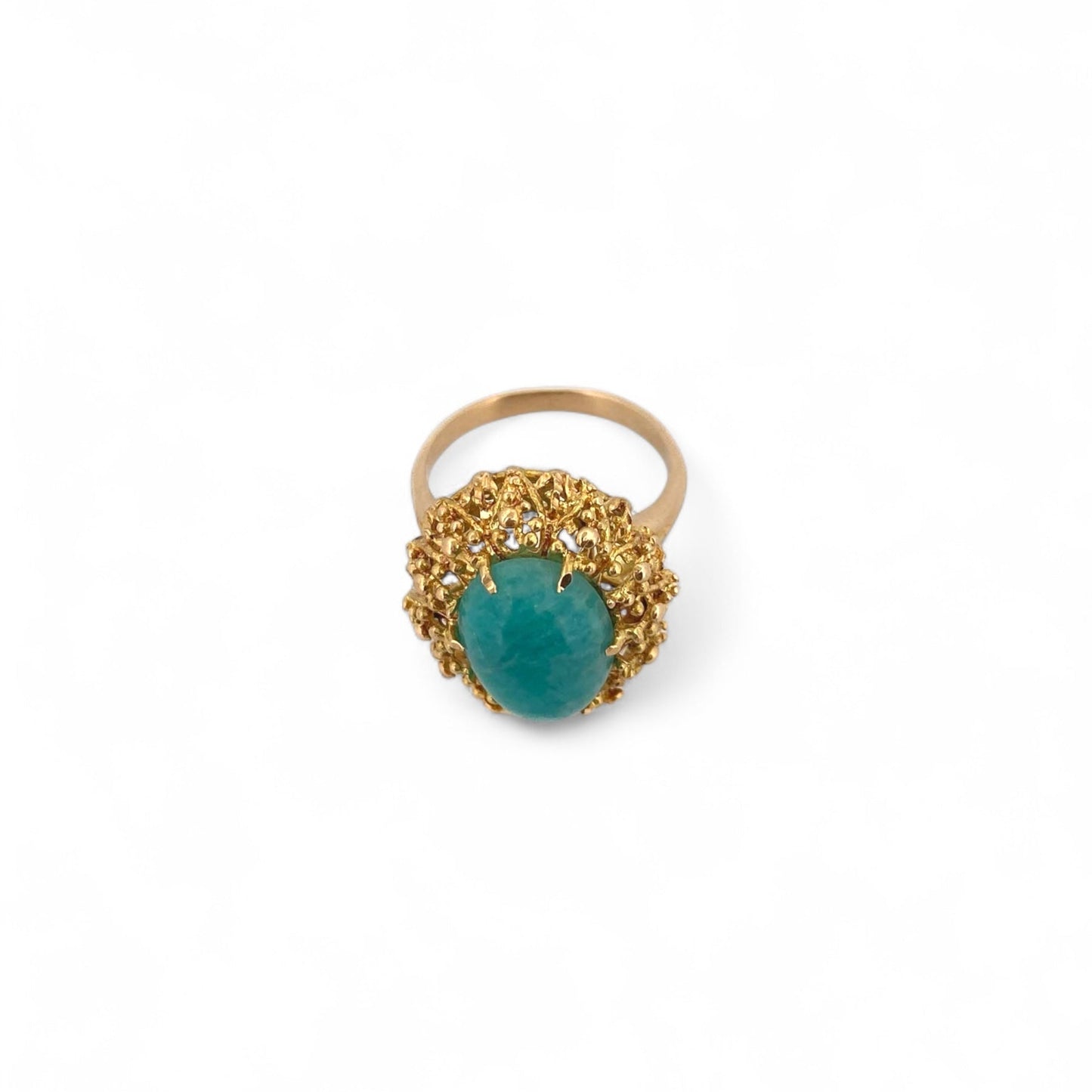 Comprar sortija de oro amarillo de 18kt con turquesa talla oval engastada en 6 grapas.
Joyería Ian'Or compro oro. Joyas únicas. Envío GRATIS. Ian'Or.