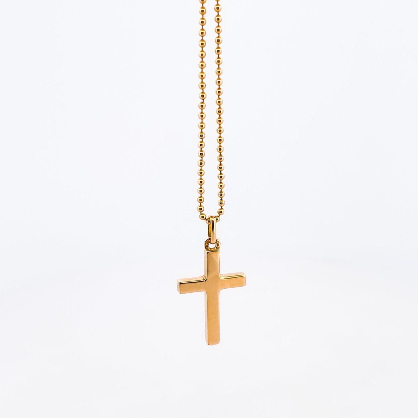 Cadena bolitas de oro malla estilo militar realizada en oro amarillo de 18kt. Esta cadena dispone de cierre tipo mosquetó 46,3cm x 1,53mm. Cadenas de oro 18kt baratas