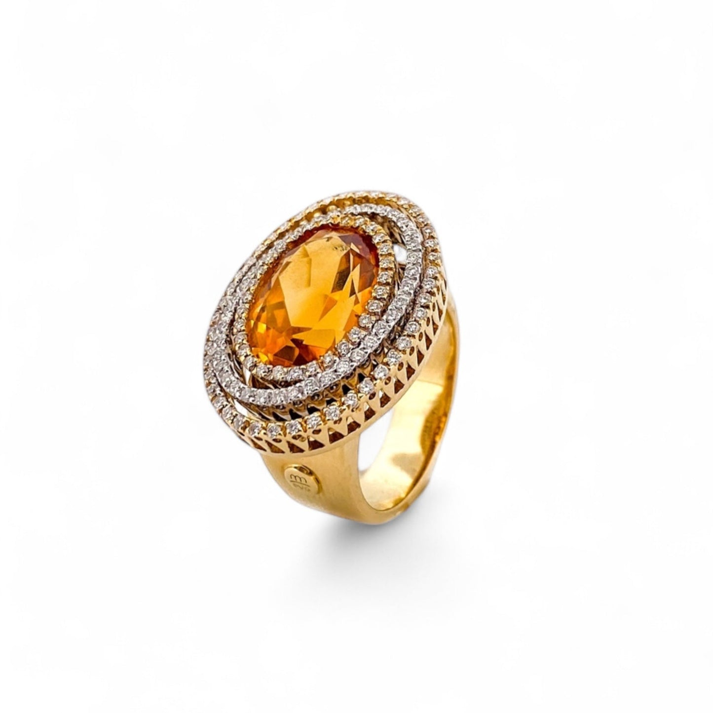 14936GM - Sortija oro amarillo 18kt brillantes y citrino