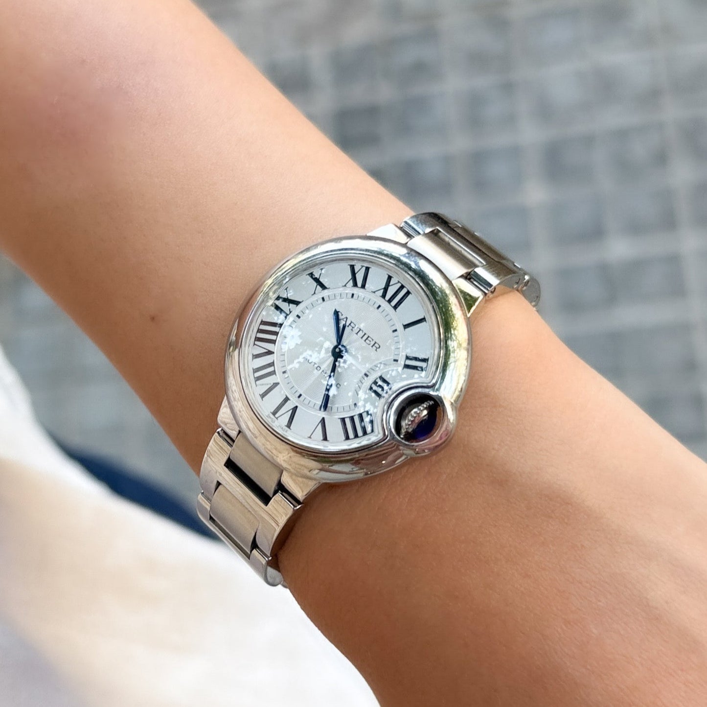Reloj original Cartier Ballon Bleu de 33mm realizado en acero con movimiento automático.
Relojes Cartier de segunda mano baratos en Barcelona.