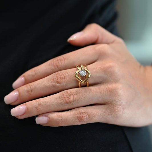 Sortija oro amarillo 18kt con diamante - 15112P