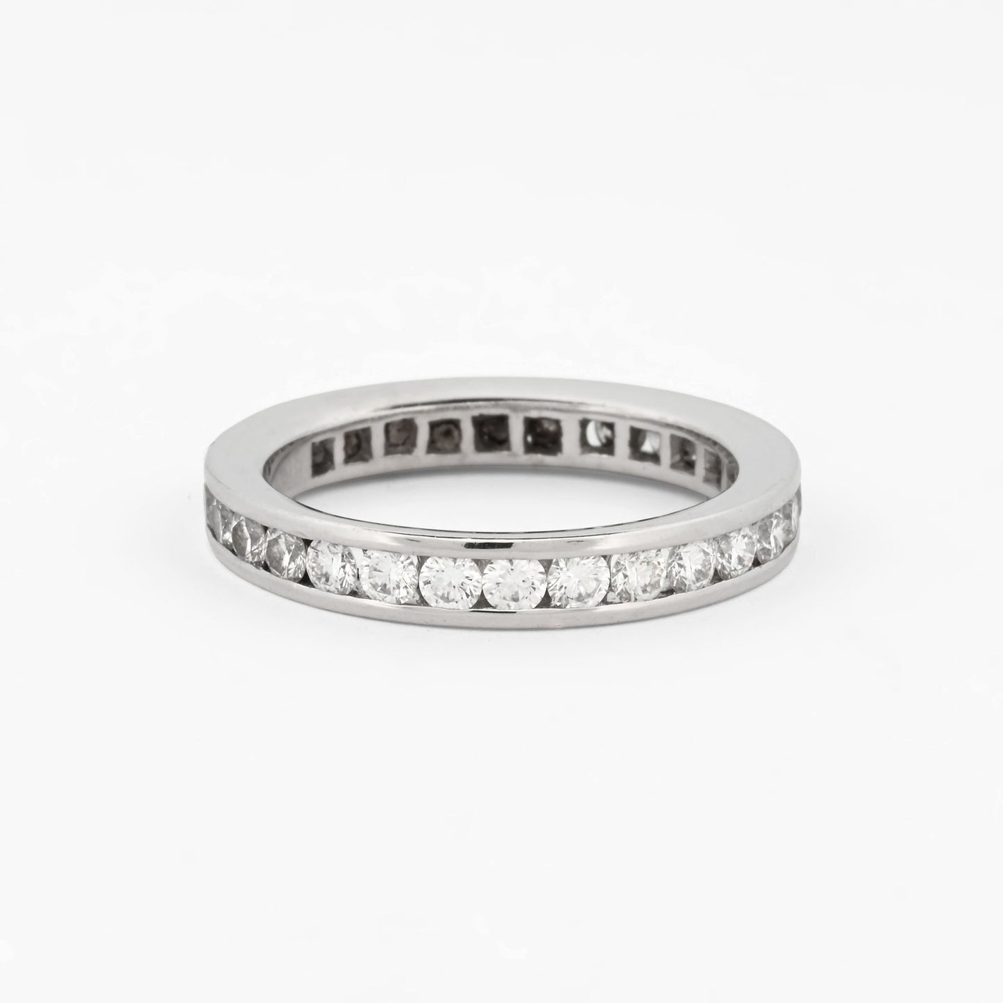 Alianza oro blanco 18kt con brillantes - 15118P
