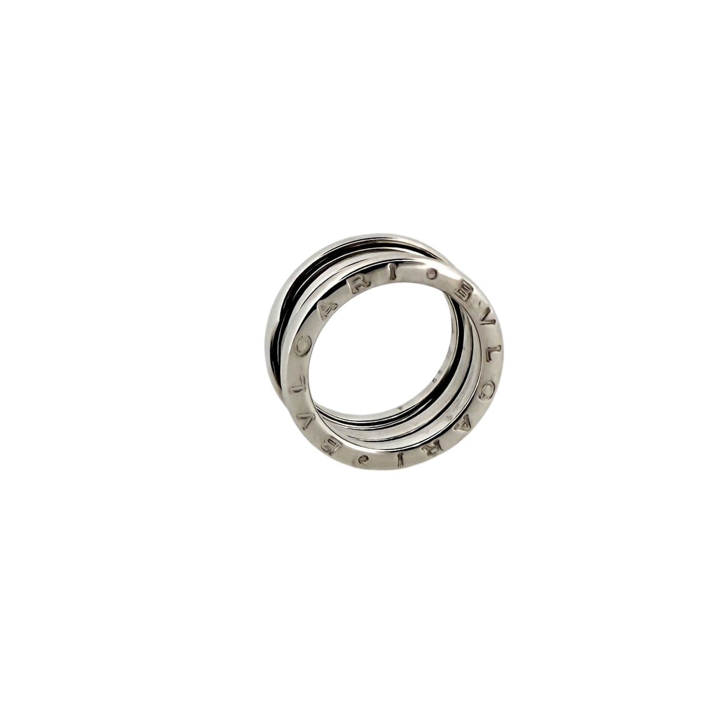 Comprar anillo de la colección B.zero1 de la firma BVLGARI en oro blanco de 18kt de 3 bandas. Joyas Bvlgari baratas. Joyería Ian'Or. Envío Gratis.