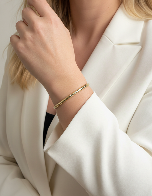 15552GM - Pulsera esclava con grabado oro amarillo 18kt