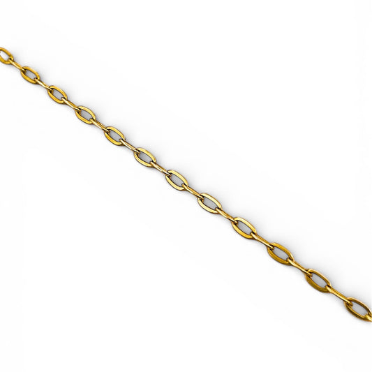 Comprar cadena forzada realizada en oro amarillo de 18kt con cierre tipo reasa. La cadena mide 52cm largo con un grosor de 1,62mm. Cadenas de oro de 18kt al mejor precio en Barcelona.
