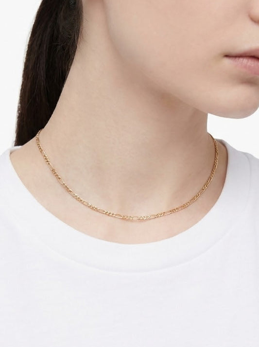 Comprar collar con cadena alterna barbada en oro amarillo de 18kt y cierre tipo mosquetón. Joya unisex. Joyas acondicionadas. Envío GRATIS. Ian'Or.