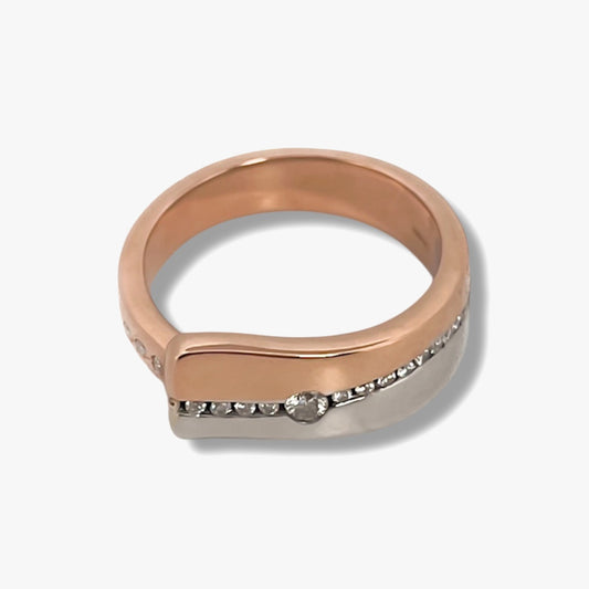 Sortija oro 18kt bicolor diamantes - 15904GM