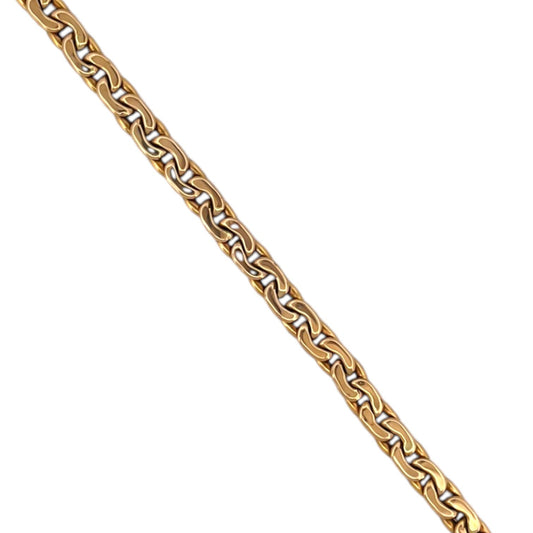 Comprar cadena realizada en oro amarillo de 18kt con eslabones y dispone de un cierre tipo desplegable.Joyas restauradas. Cadenas de oro de 18kt. Joyería Ian'Or.