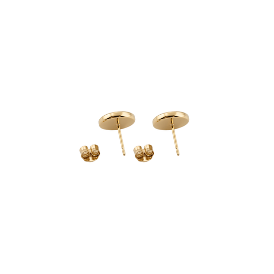 Comprar pendientes realizados en oro amarillo y en forma redonda con grabado de una margarita. Estos pendientes disponen de cierre a presión.Pendientes de oro baratos Ian'Or. Pendientes oro 18kt. Envío gratis.