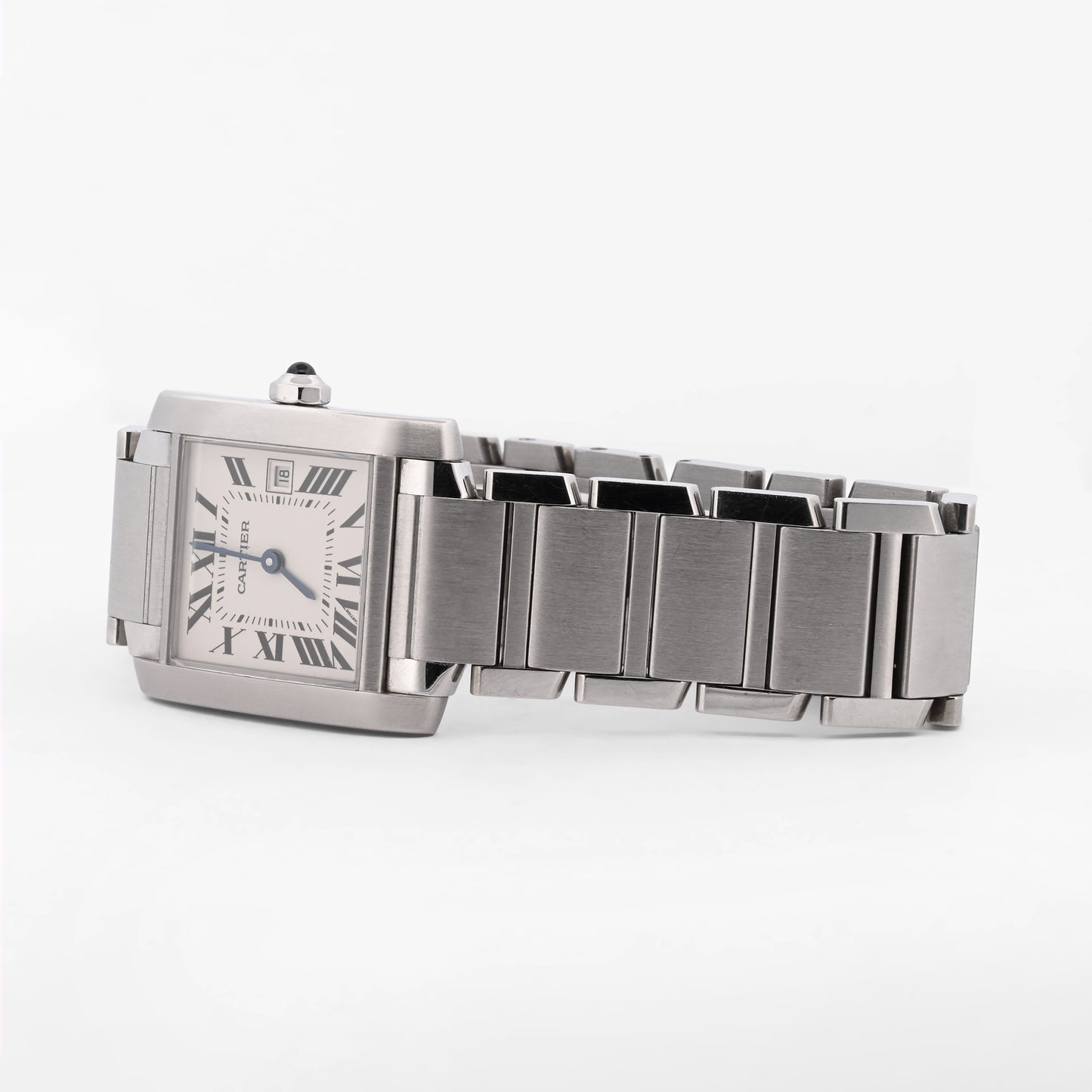 Comprar reloj original Cartier modelo Tank Française de cuarzo realizado en acero. Modelo 2384. Relojes Cartier de segunda mano baratos en Barcelona.