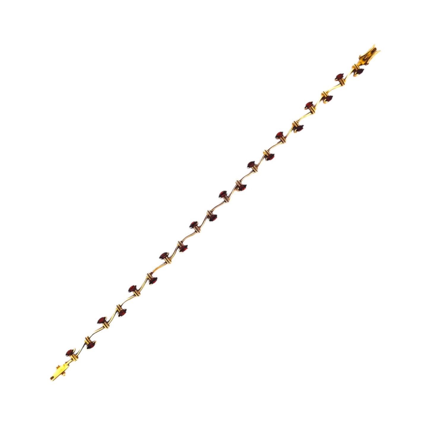 Comprar pulsera oro amarillo de 18kt con 20 rubíes talla oval a lo largo de la pulsera. Compra de joyas al mejor precio en Barcelona. Joyería Ian'Or.