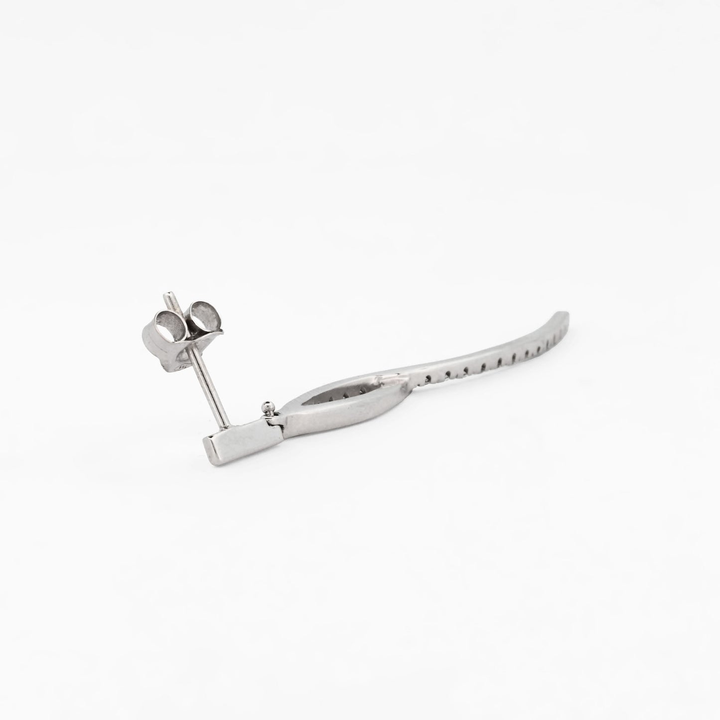 Pendientes largos Oro blanco 18kt y diamantes - 17721P