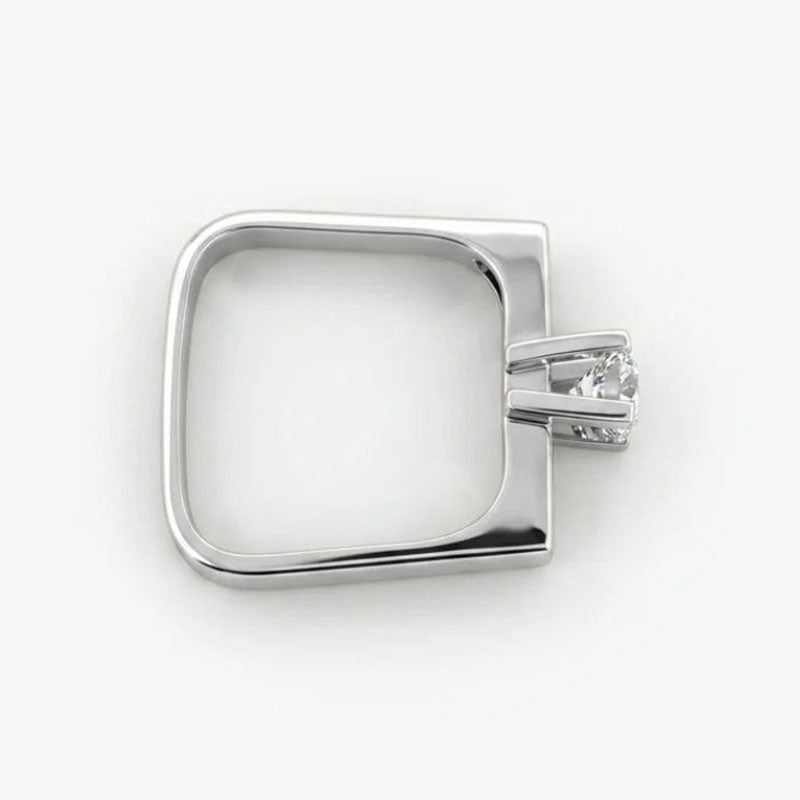 Comprar Solitario realizado en oro blanco y diamante talla brillante engastado en 4 grapas. Joyería Ian'Or. Joyas al mejor precio.