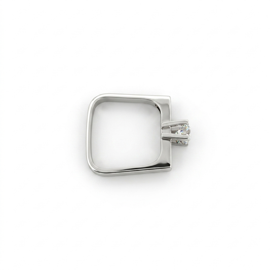 Comprar Solitario realizado en oro blanco y diamante talla brillante engastado en 4 grapas. Joyería Ian'Or. Joyas al mejor precio.