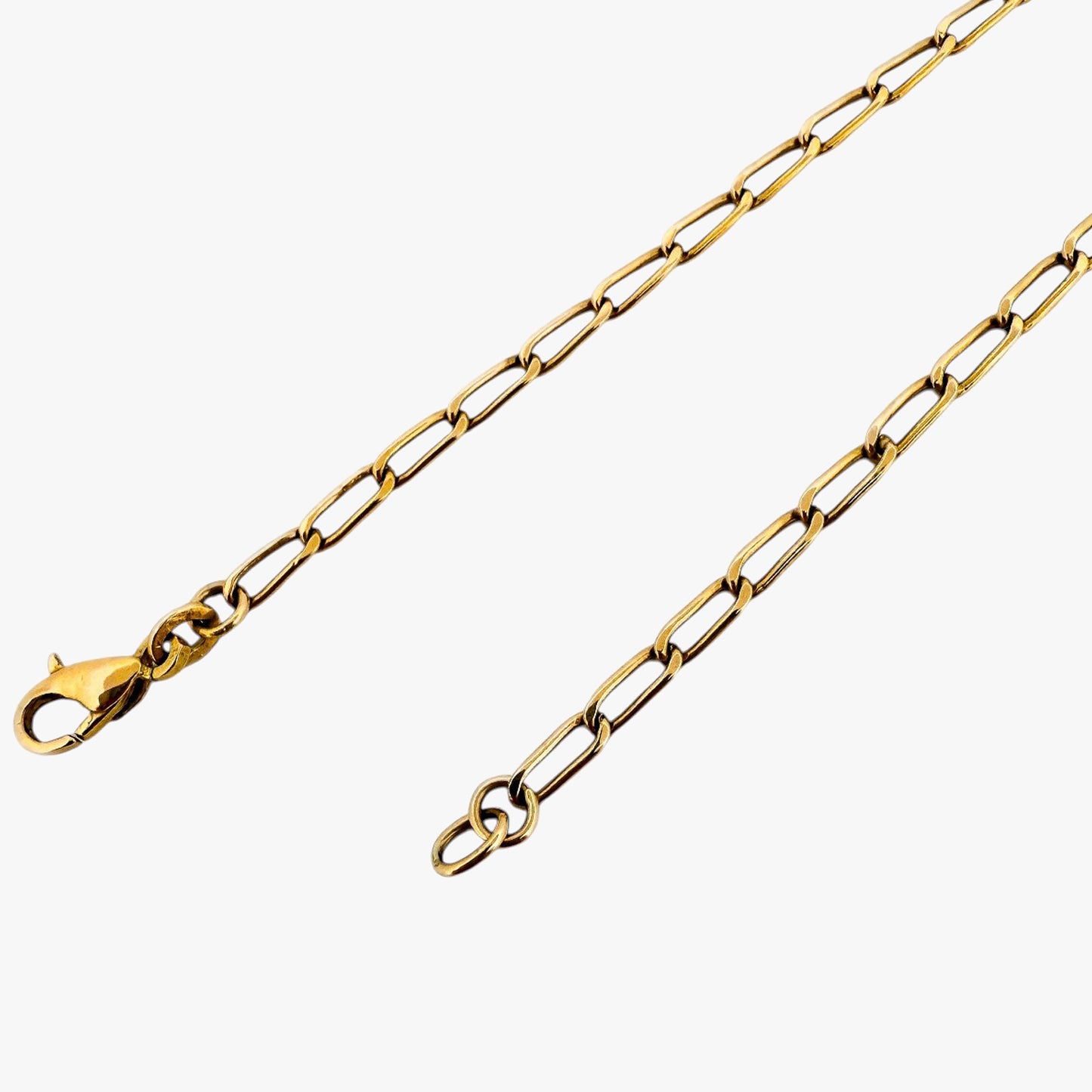 Collar con cadena forzada de eslabones largos en oro amarillo de 18kt y cierre tipo mosquetón. Joya unisex. Joyería Ian'Or. Envío GRATIS.