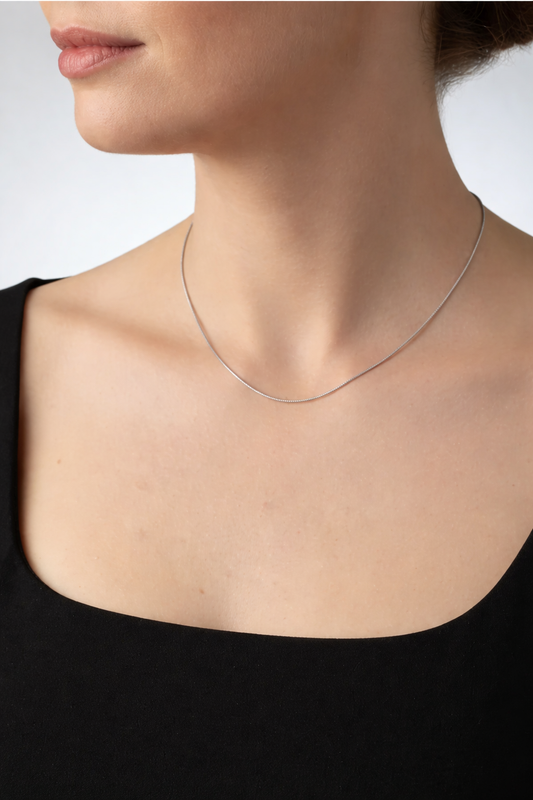 18753P- Cadena cola de ratón oro blanco 18kt - 44,5cm