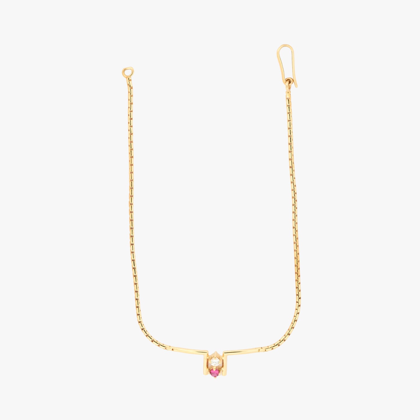 Comprar pulsera de oro amarillo de 18kt con 1 diamante y 1 rubí. Joyería Compro Oro Barcelona. Joyas de segunda mano. Envío gratis.