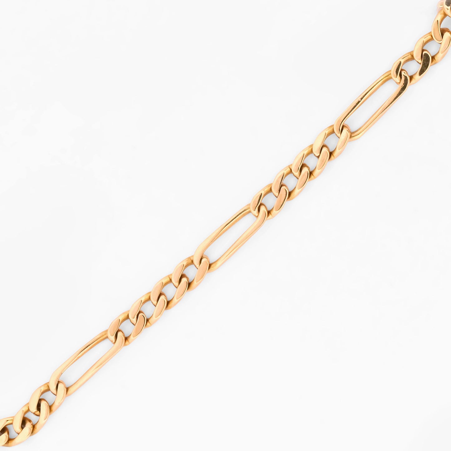Comprar pulsera oro amarillo de 18kt con cadena alterna barbada. La cadena mide 21cm y dispone de cierre con cadena de seguridad. Envio gratuito