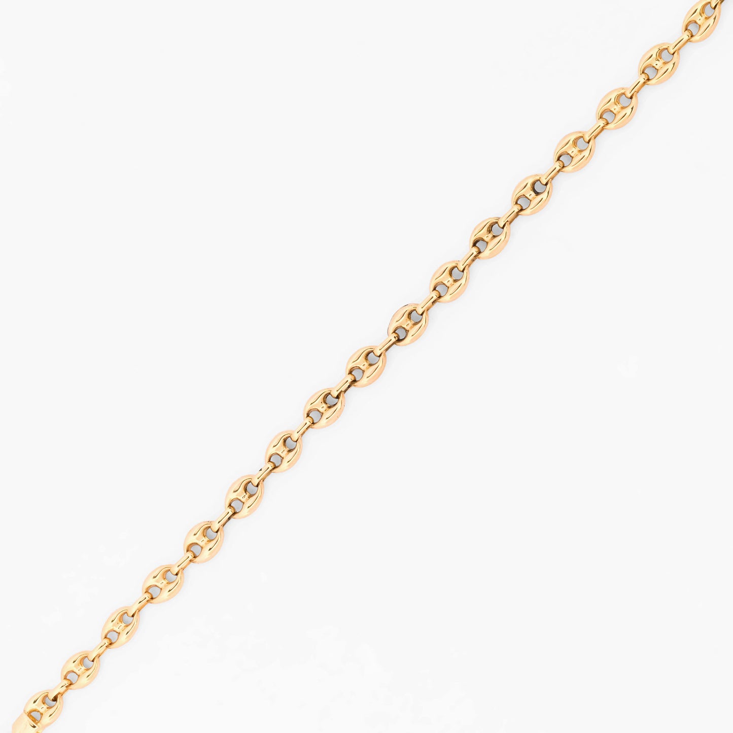 Pulsera de cadena estilo calabrote de oro amarillo de 18kt con eslabones ovalados. Joyas restauradas de lujo. Envío gratuito de pieza certificada