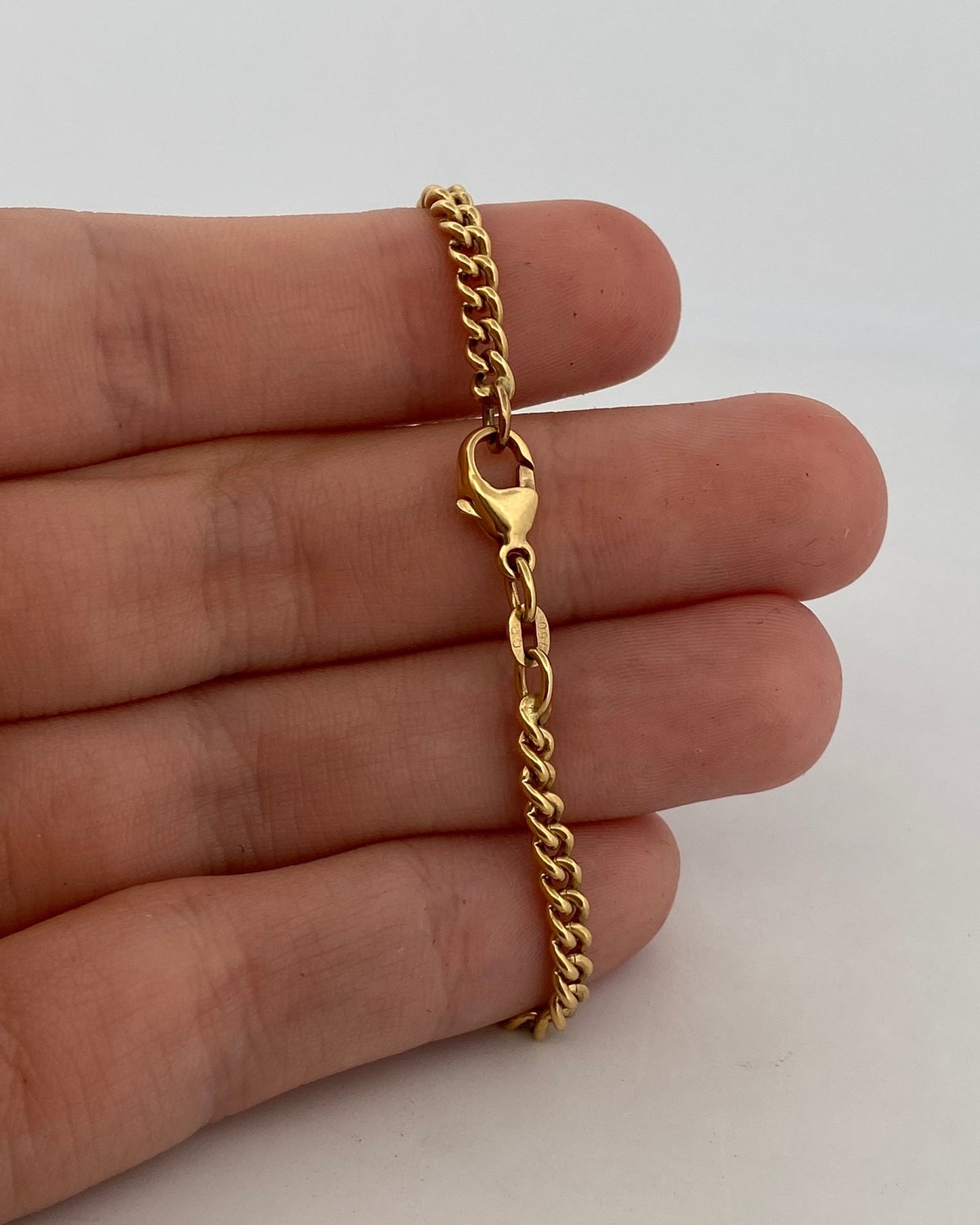 20385GV - Collar cadena barbada cubana plana oro 18kt - 46,3cm