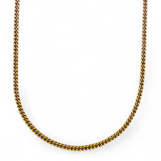 20385GV - Collar cadena barbada cubana plana oro 18kt - 46,3cm