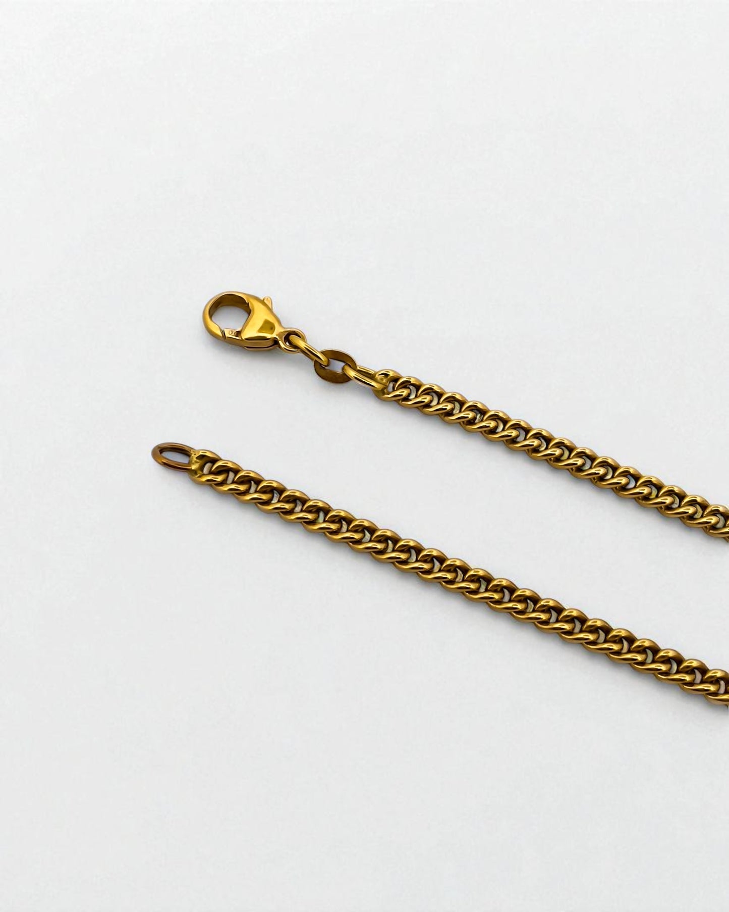 20385GV - Collar cadena barbada cubana plana oro 18kt - 46,3cm