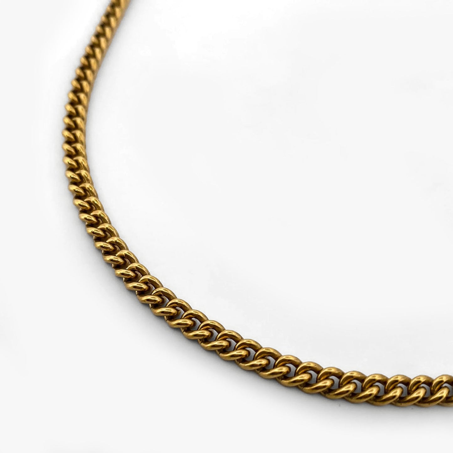 Collar cadena barbada cubana plana oro 18kt de 46,3cm - 20385GV